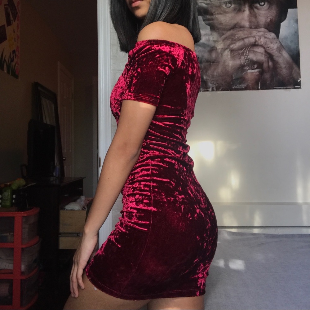 Red velvet dress